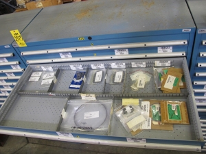 LISTA HEAVY DUTY 9-DRAWER PARTS CABINET W/ CONTENTS (W-50) LOADING & HANDLING FEE $25-